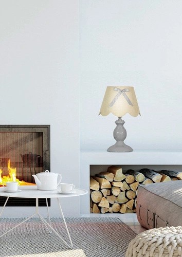 Noční lampička Whilma skandinávská se stínidlem šedá dekorativní CANDELLUX 30 cm