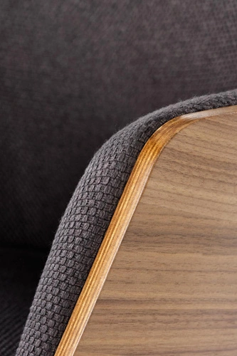 Čalouněné křeslo Calderon šedý ořech na lyžinách do obýváku moderní industriální Intesi