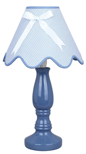 Noční lampička Lola modrá moderní keramická s textilním stínidlem CANDELLUX 41 cm