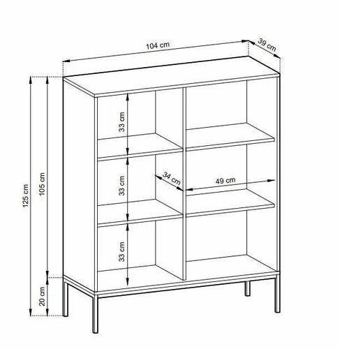 Vysoká šedá komoda s drážkovaným povrchem na zlatých nohách 104 cm moderní do obýváku Intesi