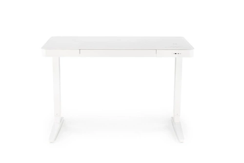 Moderní bílé psací stůl s nastavitelnou výškou a zásuvkami Alembe Intesi 120x60 cm