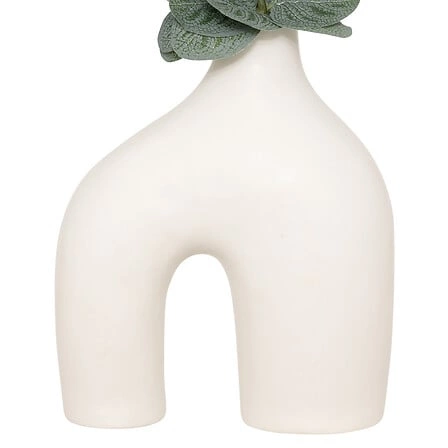 Oblouková váza Suza s umělým eukalitem 30cm