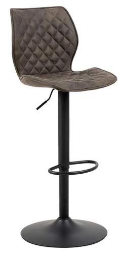 Čalouněný barový stolička Naomi Actona antracitová s opěrkou, výškově nastavitelná, otočná do kuchyně