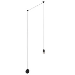 Nástěnná lampa LINEA-1 WALL černá moderní kovová s dlouhým kabelem do obývacího pokoje