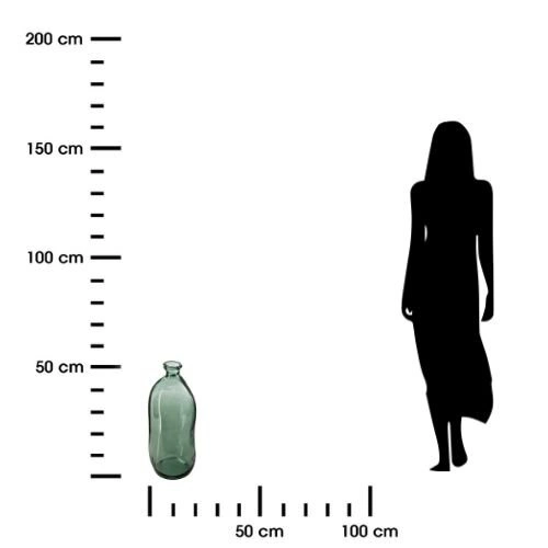 Skleněná váza Dame J vysoká zelená moderní na květiny do obýváku 51 cm