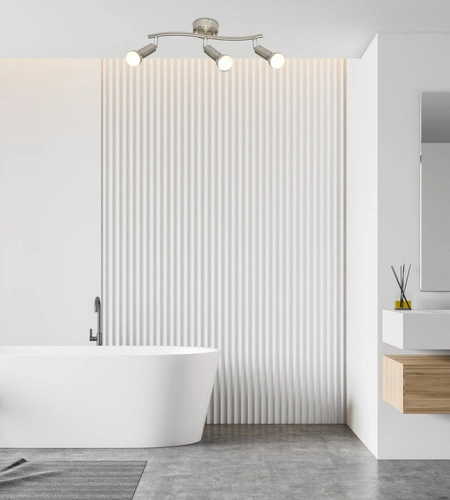 Moderní stropní svítidlo Arc 3bodové stříbrné s nastavitelným stínidlem do obývacího pokoje a kuchyně CANDELLUX