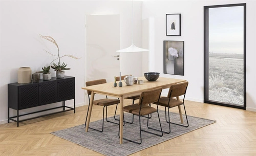 Komoda Newcastle II černá industriální kovová na nožkách 125 cm do obýváku Actona