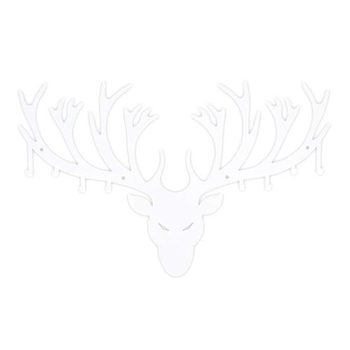 Nástěnný věšák Paroží bílý moderní kovový do předsíně na bundy Intesi