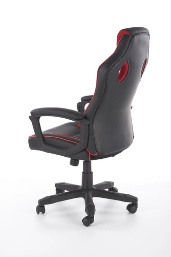 Ergonomické herní křeslo Fabi Intesi černo-červené kožené otočné k psacímu stolu