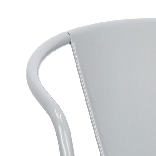 Kovová židle Paris Arms šedá do jídelny a kuchyně s područkami ve stylu Tolix