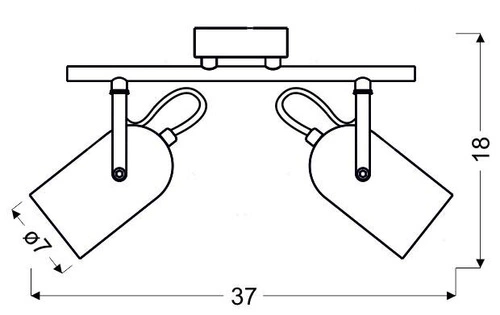 Stropní svítidlo Gray kovové loftové s otočným stínidlem do obýváku a kuchyně 2bodové