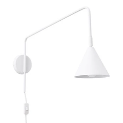 Moderní bílá nástěnná lampa NOX z kovu do ložnice a obývacího pokoje SOLLUX LIGHTING 61 cm