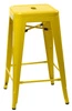 Barová stolička Paris 66 cm žlutá kovová bez opěradla industriální k kuchyňskému ostrůvku inspirovaná Tolix