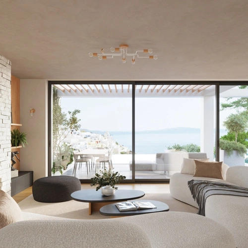 Nástěnné svítidlo TIMBO bílá moderní skandinávský loft do obýváku a ložnice dřevo kov