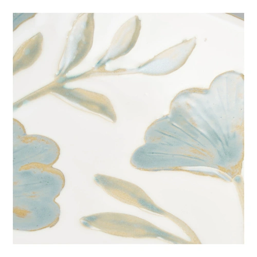 Dekorativní kulatý keramický podnos Ginkgo bílý House Nordic 35,5 cm