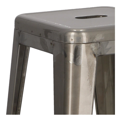 Barová židle Paris 66 cm kovová černá industriální k kuchyňskému ostrůvku inspirovaná Tolix D2.DESIGN