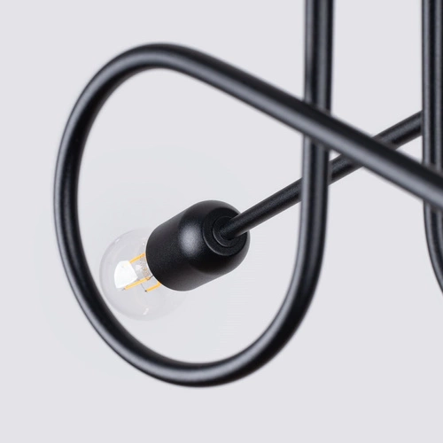 Lustr LOOP 2 černý minimalistický kovový do obývacího pokoje a ložnice SOLLUX LIGHTING
