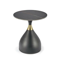 Konferenční stolek Cherka kulatý černý mramor keramika moderní glamour do obýváku 50 cm