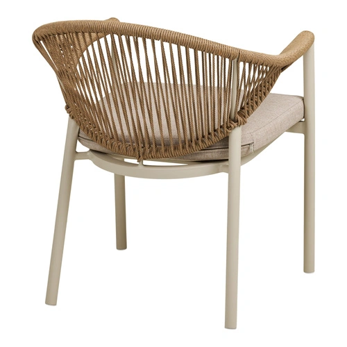 Židle Abela boho do jídelny a na terasu s polštářem písková