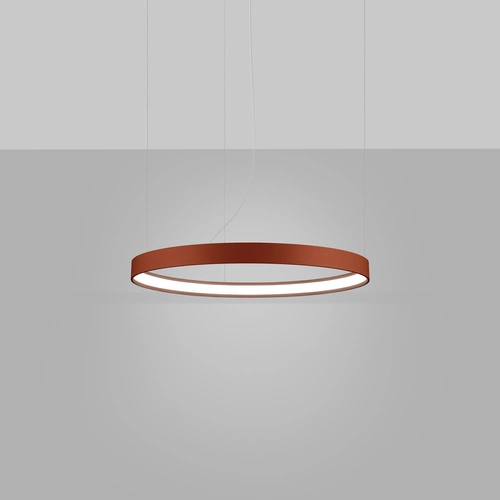 Moderní LED lustr RIO 55 červený do obýváku a jídelny, nastavitelný a stmívatelný