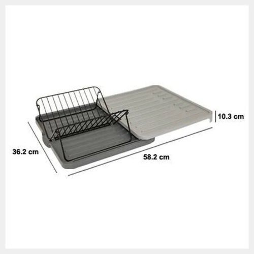 Odkapávač na nádobí šedý 5five simply smart obdélníkový s vyjímatelnou miskou 58 cm