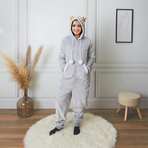 Onesie Owl šedý overal velikost M