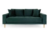 Třímístná sametová pohovka Lido Intesi lahvově zelená skandinávský styl do obýváku s područkami