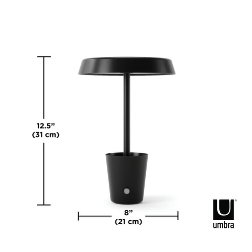 Noční lampička Cup Smart Umbra černá moderní LED RGB s bluetooth do ložnice a na stůl