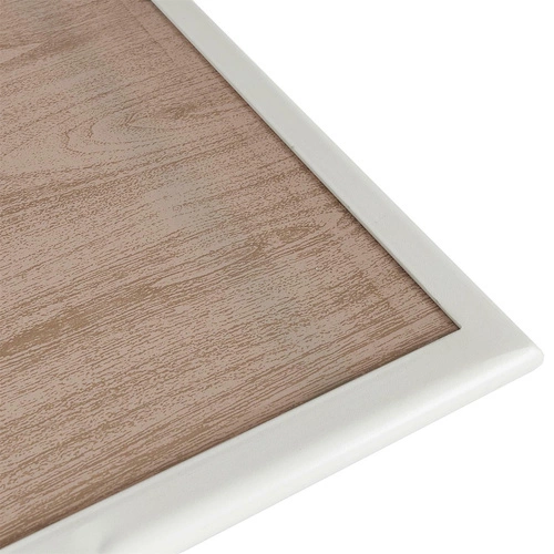 Zahradní rozkládací stůl Barcelona 110x70 moderní skleněný s dekorem dřeva bílý Intesi