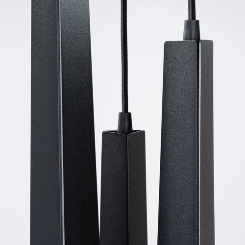 Závěsné svítidlo PRYSM 3P černé moderní ocelové 3bodové do obýváku a nad kuchyňský ostrůvek