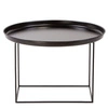 Kulatý kovový konferenční stolek Ramme černý moderní 63 cm do obýváku NORDIFRA