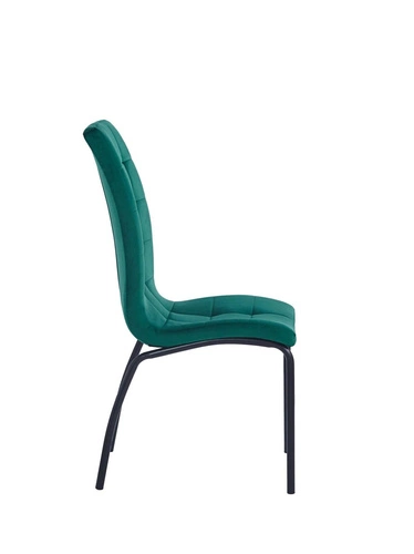 Jídelní židle Ezara Intesi čalouněná zelený samet moderní na černých nohách