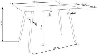 Jídelní stůl Riptos 120x70 cm moderní dub zlatý černé nohy Intesi