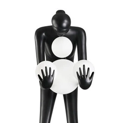 Stojací lampa do obýváku WOMAN-2 BLACK černá moderní Step into Design 190 cm