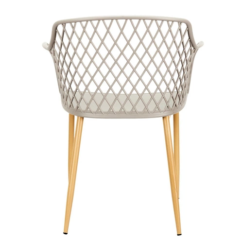 Jídelní židle Basel šedá moderní plastová s područkami na kovových nohách