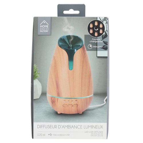 Aroma difuzér Bruna USB 120 ml přírodní s LED osvětlením do bytu Intesi