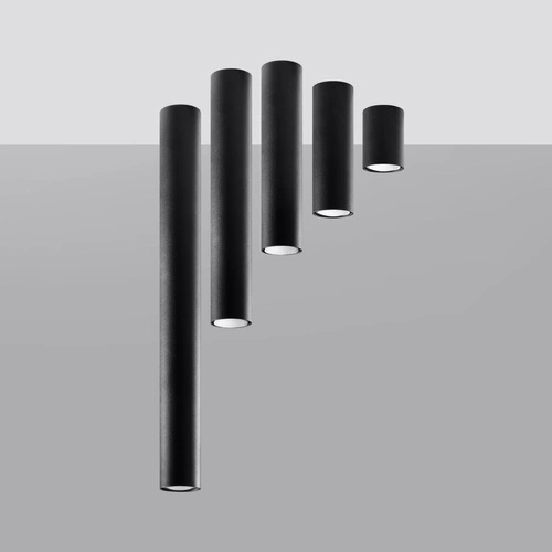 Moderní stropní svítidlo Lagos černé kovové 60 cm do obývacího pokoje a kuchyně Sollux