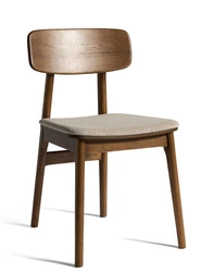 Dřevěná jídelní židle Voli písková čalouněná ve skandinávském stylu