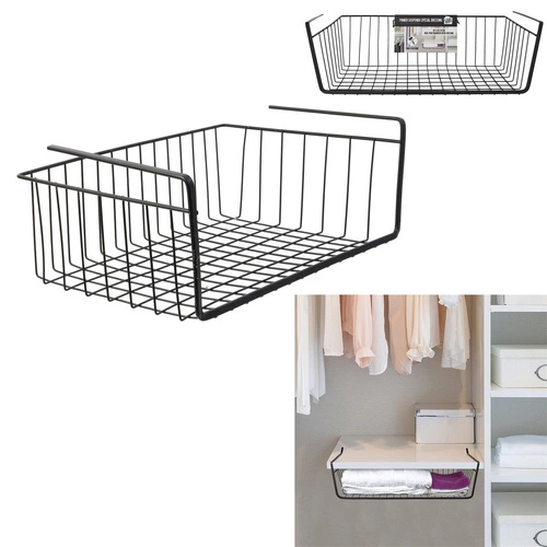 Závěsný policový koš M černý