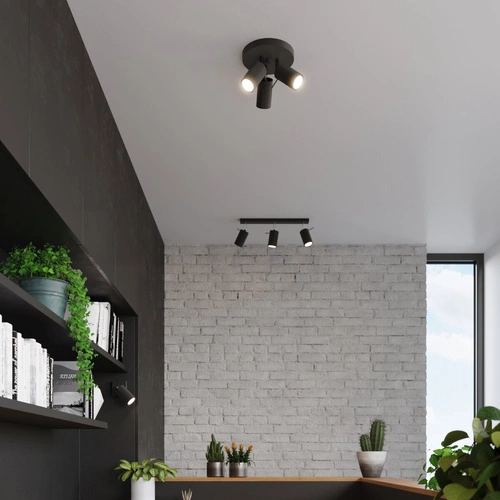 Stropní svítidlo černé RING 3P moderní kovové do obýváku, kuchyně nebo ložnice