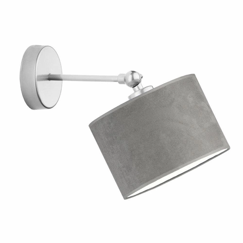 Nástěnné svítidlo glamour TETE LYSNE šedý samet s nastavením do ložnice nebo obýváku