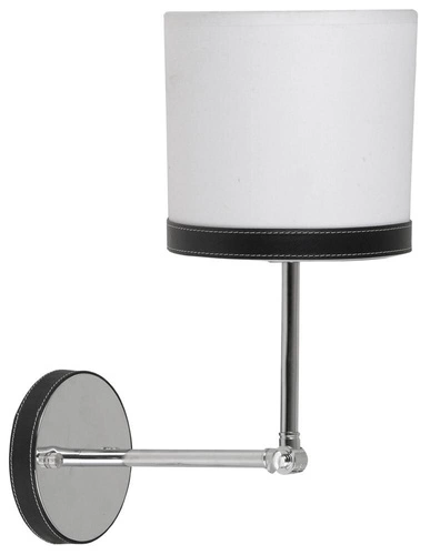 Nástěnné svítidlo Tida 1x40W E14 chrom/ stínidlo plátno/ kůže