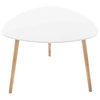 Oválný konferenční stolek Mileo M bílý skandinávský s dubovými nohami do obýváku Atmosphera