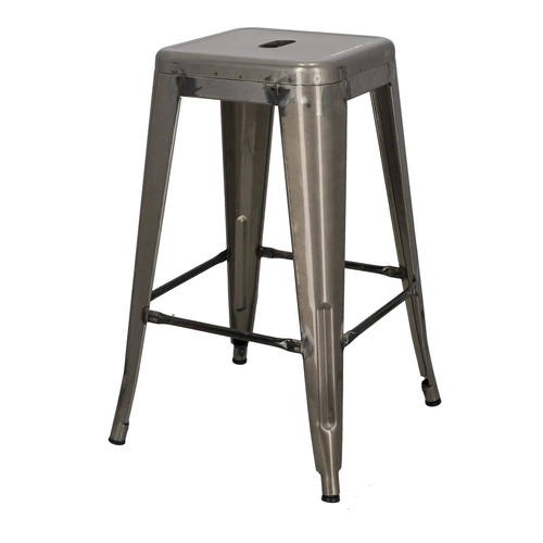 Barová židle Paris 66 cm kovová černá industriální k kuchyňskému ostrůvku inspirovaná Tolix D2.DESIGN