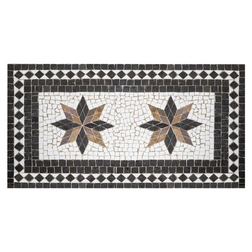 Jídelní stůl Kipos moderní obdélníkový s mozaikou a černými nohami Atmosphera 160x90