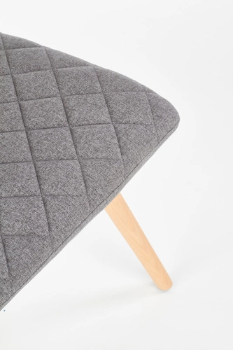 Čalouněná židle Kolorado šedá skandinávská do jídelny a kuchyně na dřevěných nohách