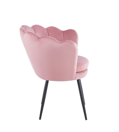 Židle shell Fiona VIC světle růžová/černé nohy