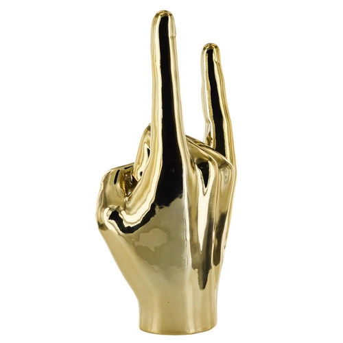 Dekorativní soška Ruka Rock and Roll Intesi zlatá keramická do obýváku nebo jako dárek