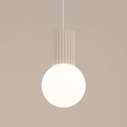 Závěsné svítidlo HALO 1 béžová skleněná koule moderní do obýváku a ložnice 120 cm