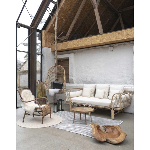 Konferenční stolek Jammu kulatý 60 cm mangové dřevo přírodní klasický do obýváku Intesi